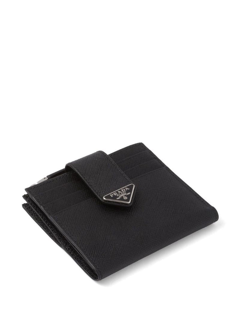 Black Triangle Logo Leather Wallet