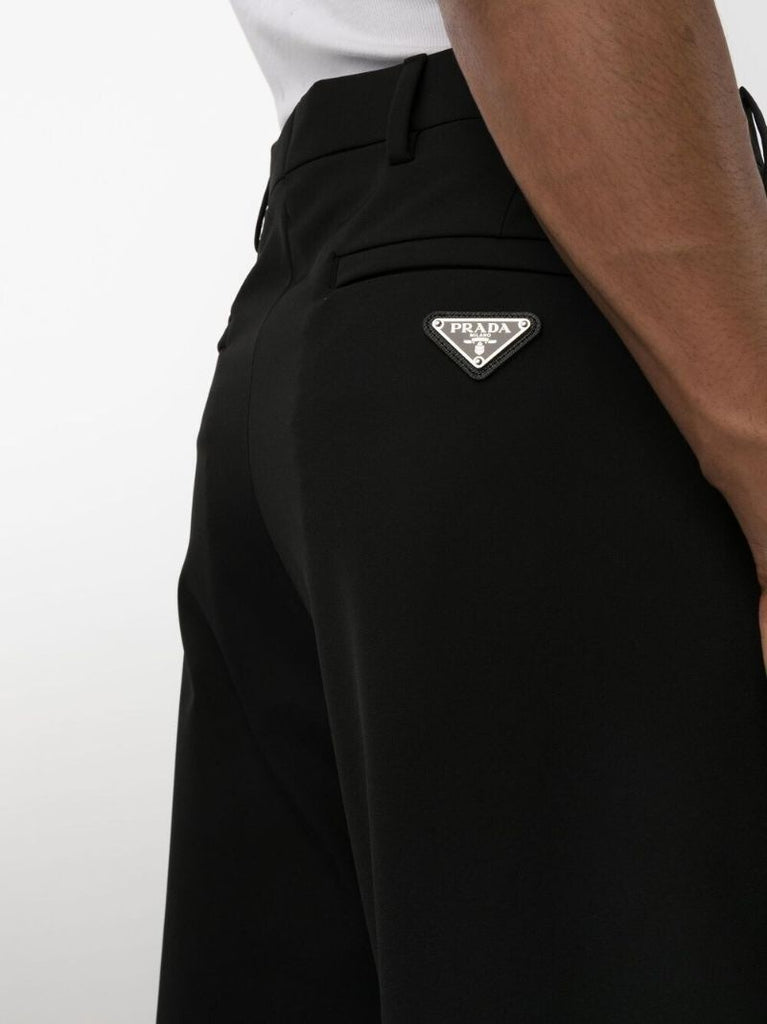 Black Logo Plaque Tailored Trousers
