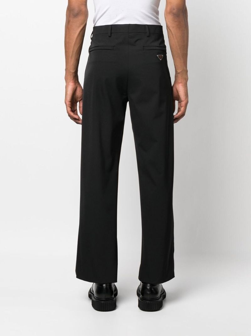 Black Logo Plaque Tailored Trousers