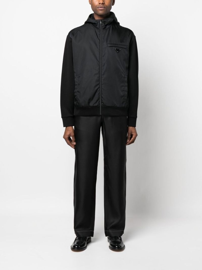 Black Straight-leg Silk Trousers