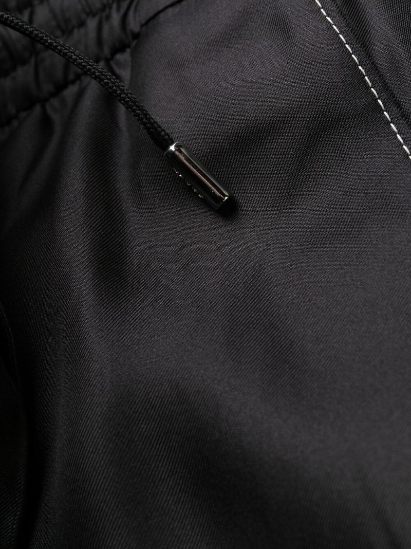 Black Straight-leg Silk Trousers