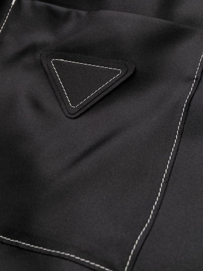 Black Straight-leg Silk Trousers
