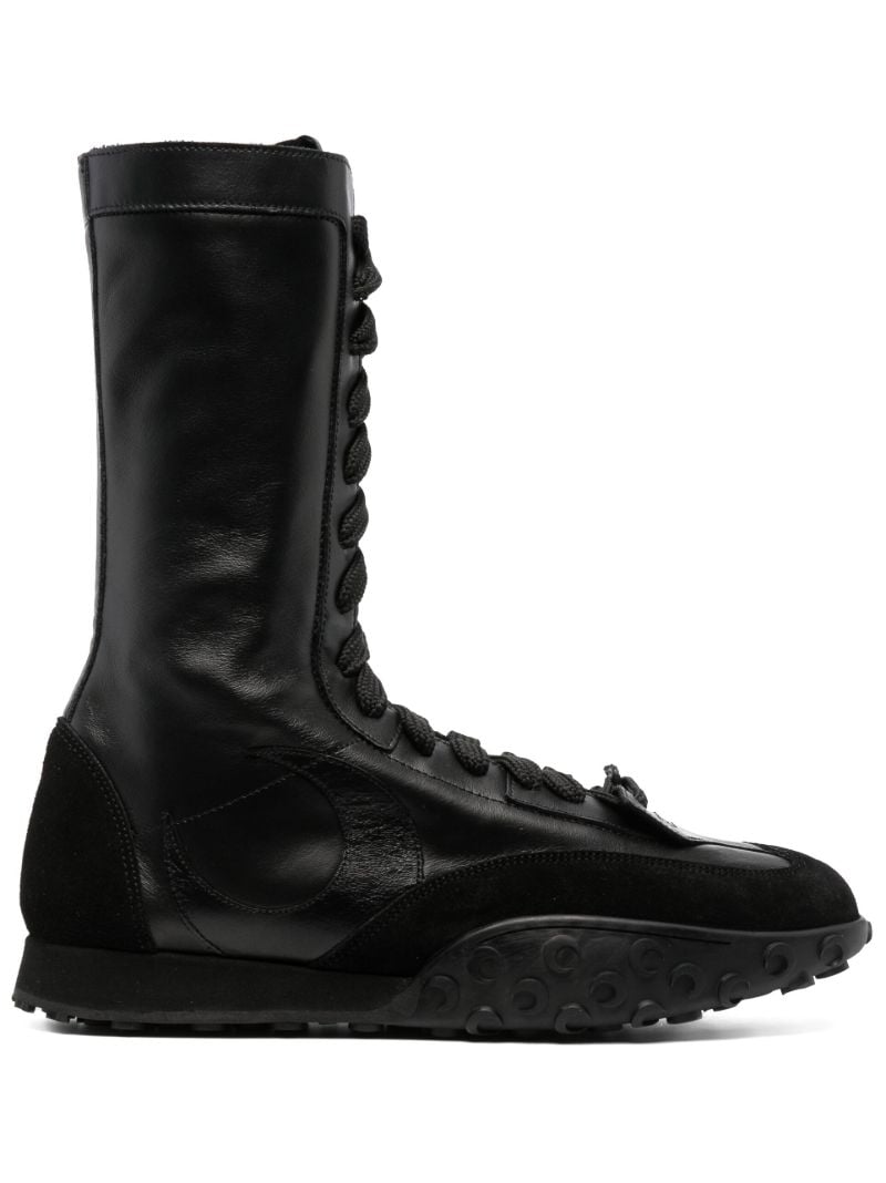 Black Leather High-top Sneakers