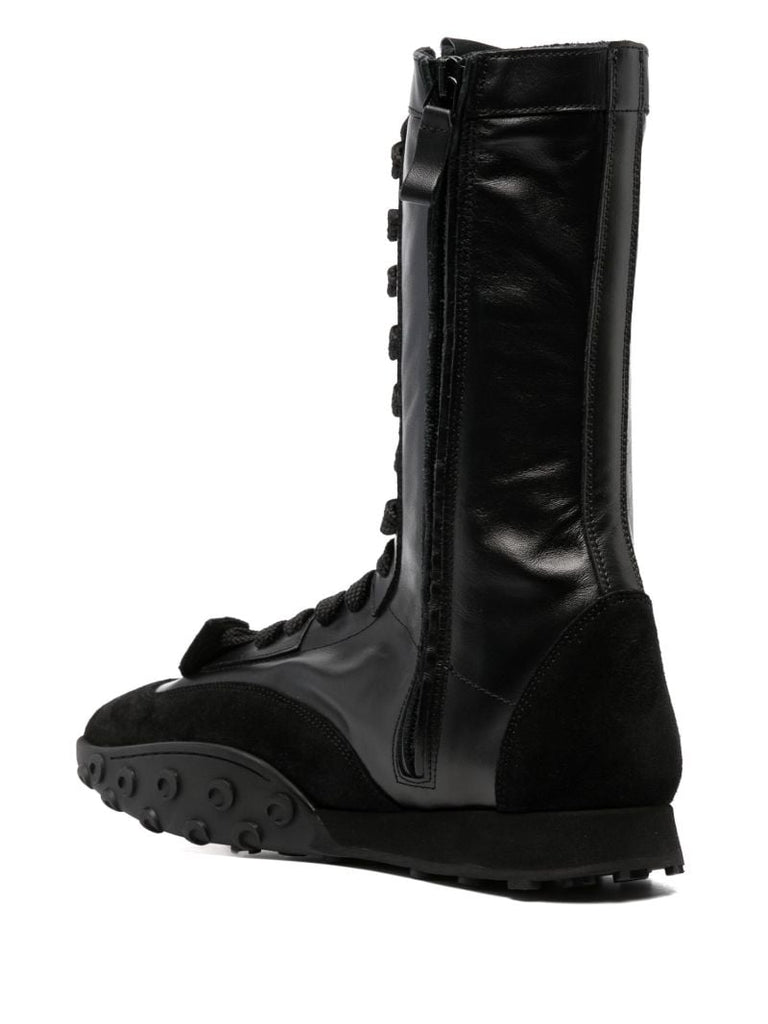 Black Leather High-top Sneakers