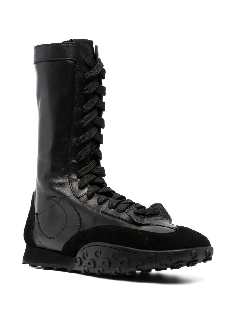 Black Leather High-top Sneakers