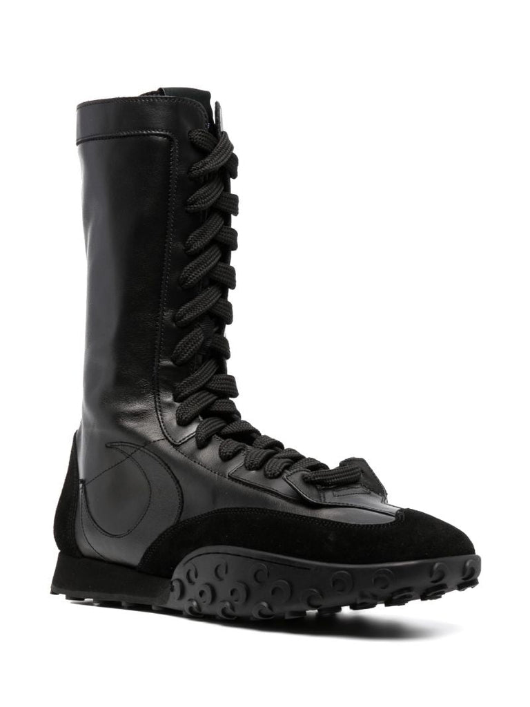 Black Leather High-top Sneakers