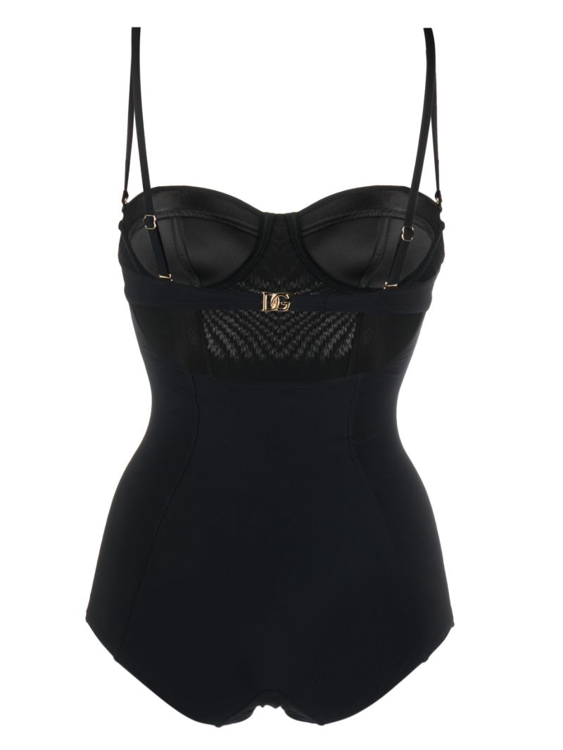 Black Logo Plaque Swimsuit