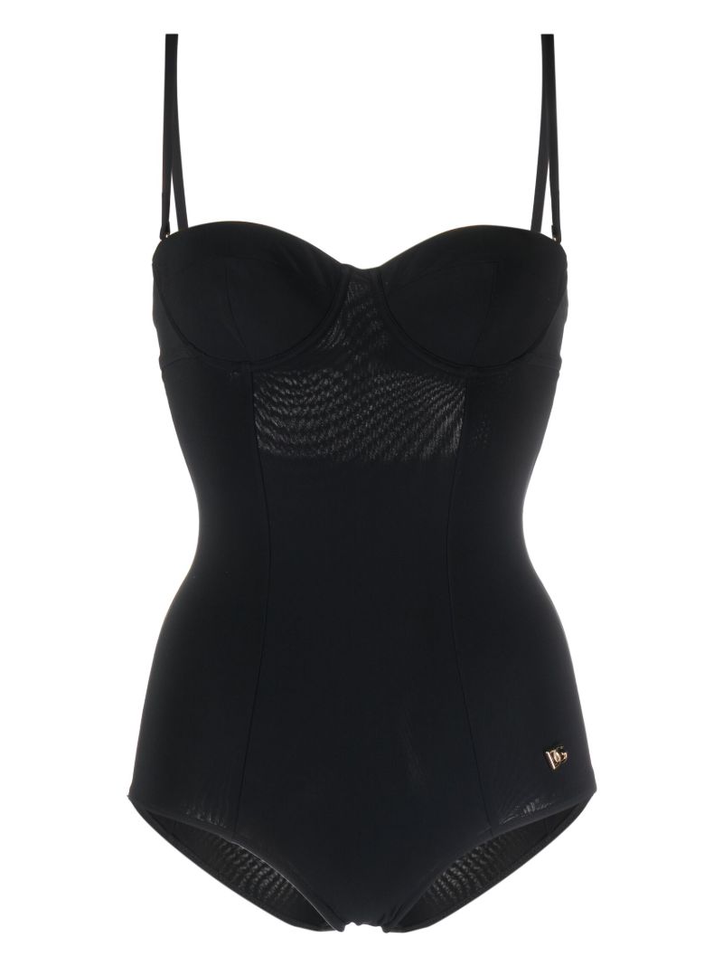 Black Logo Plaque Swimsuit