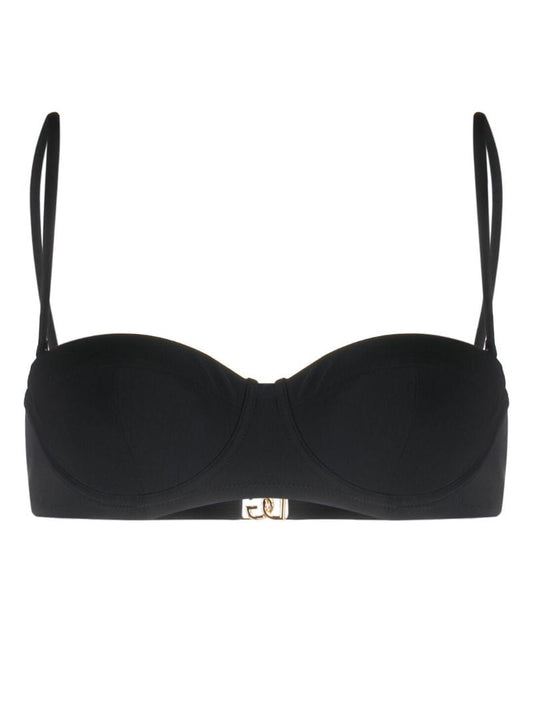 Black Logo-plaque Bikini Top