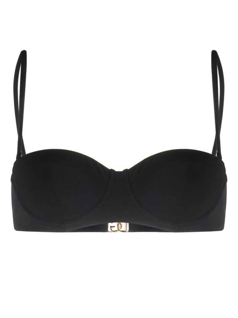 Black Logo-plaque Bikini Top