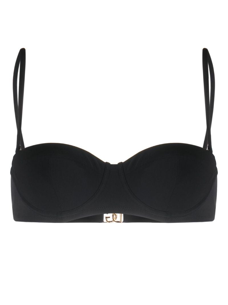Black Logo-plaque Bikini Top