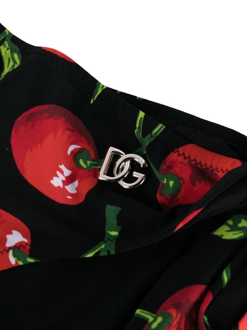 Black and Red Cherry Print Bikini