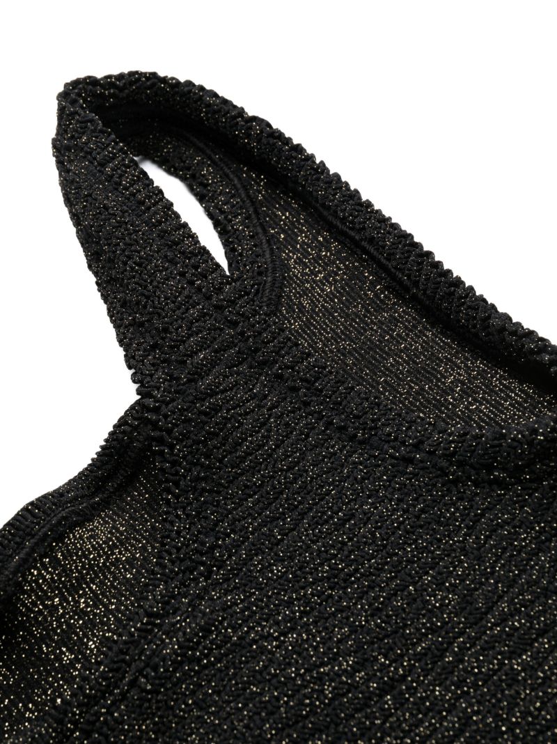 Black Nancy One-shoulder Lurex Swimsuit