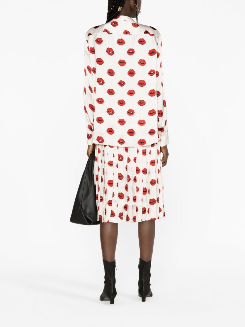 Neutral Argo Lips-print Shirt