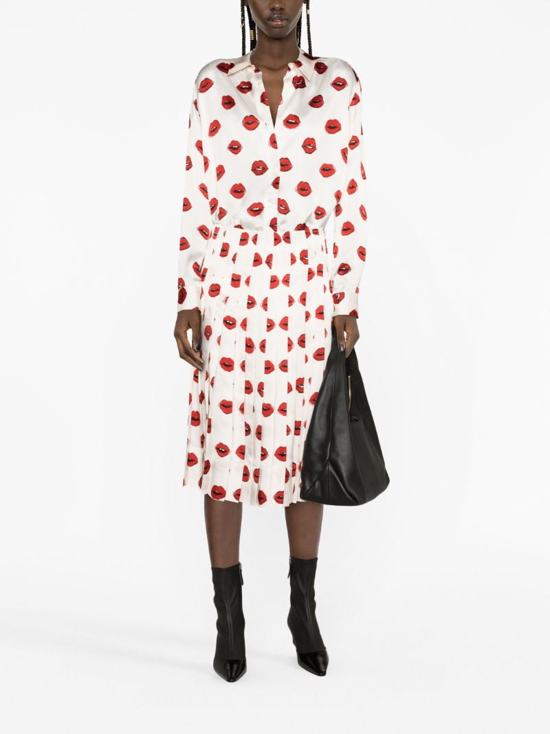 Neutral Argo Lips-print Shirt