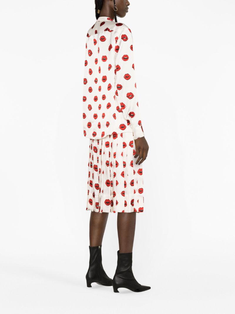 Neutral Argo Lips-print Shirt