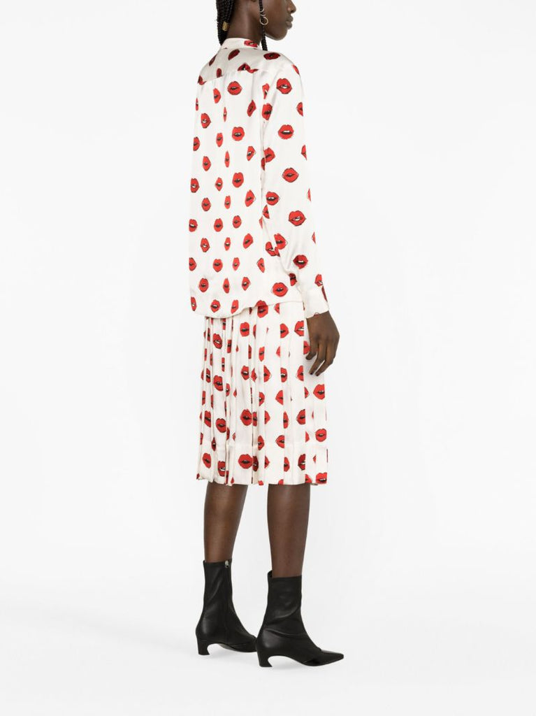 Neutral Argo Lips-print Shirt