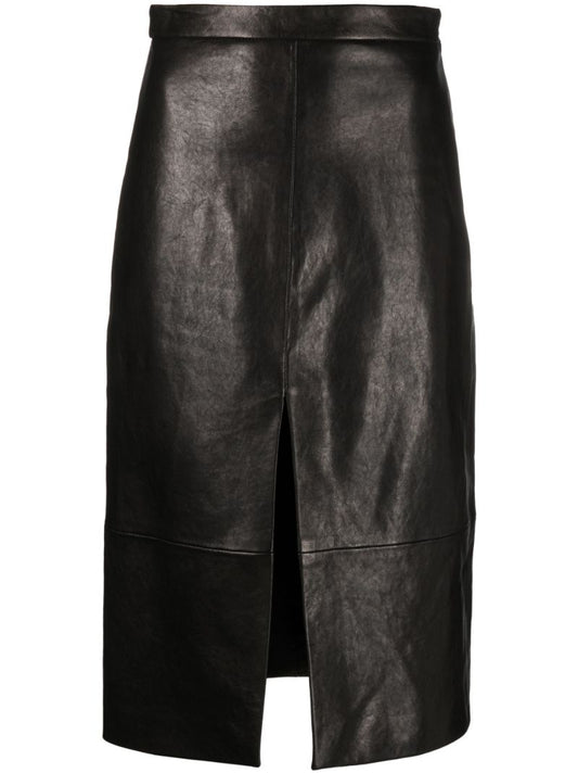 The Fraser Leather Midi Skirt