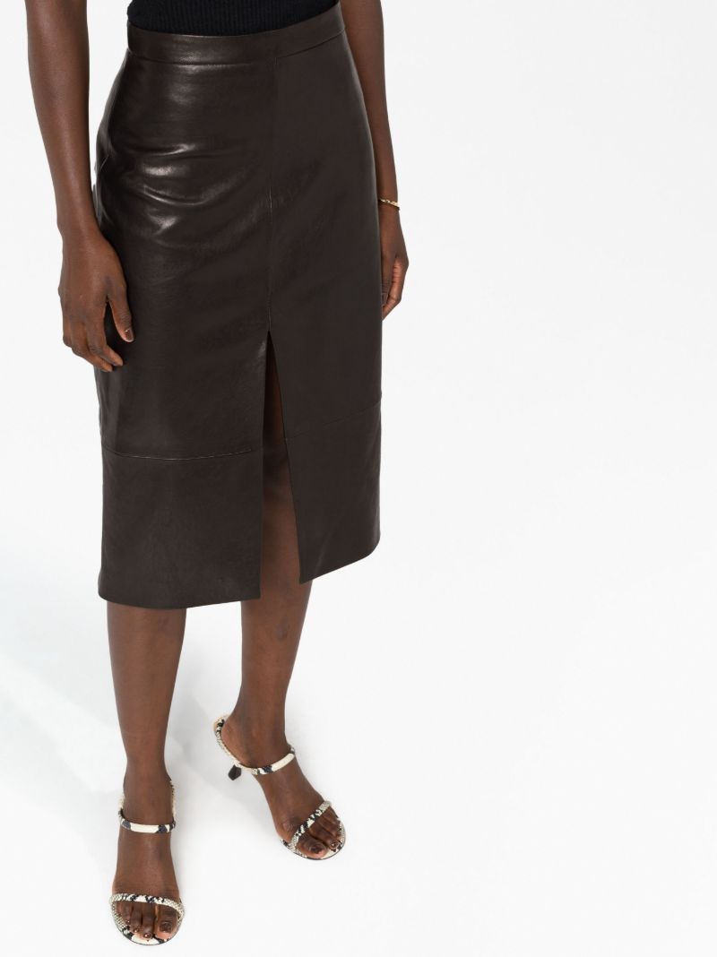 The Fraser Leather Midi Skirt