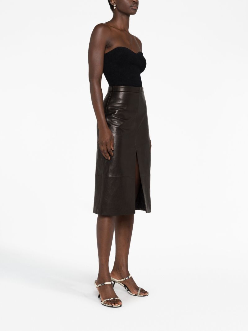 The Fraser Leather Midi Skirt