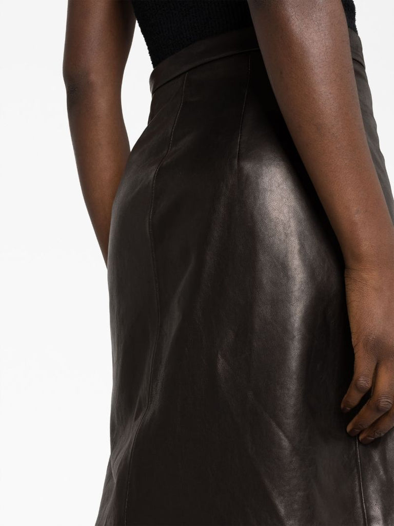 The Fraser Leather Midi Skirt