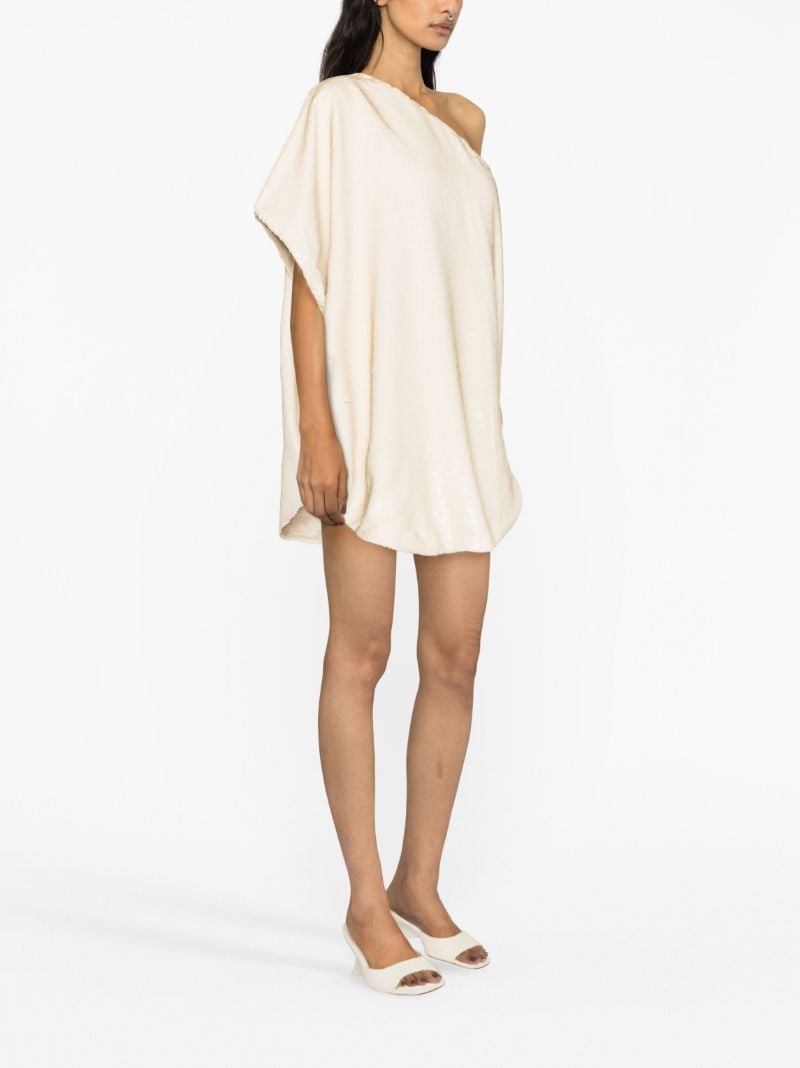 Neutral Gloria Sequin-embellished Mini Dress