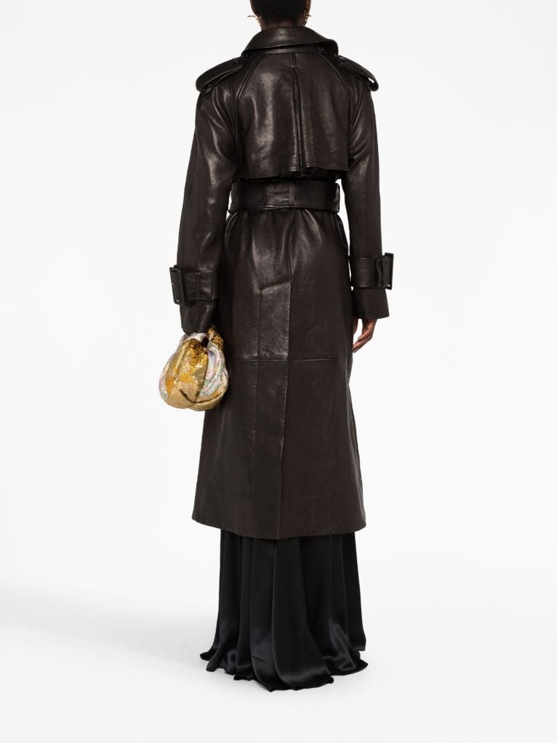 Black the Rennie Leather Trench Coat