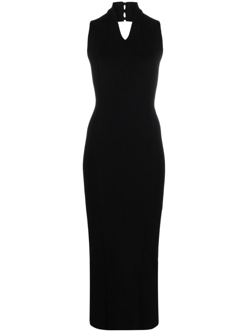 Black Amalfi Ribbed-knit Midi Dress