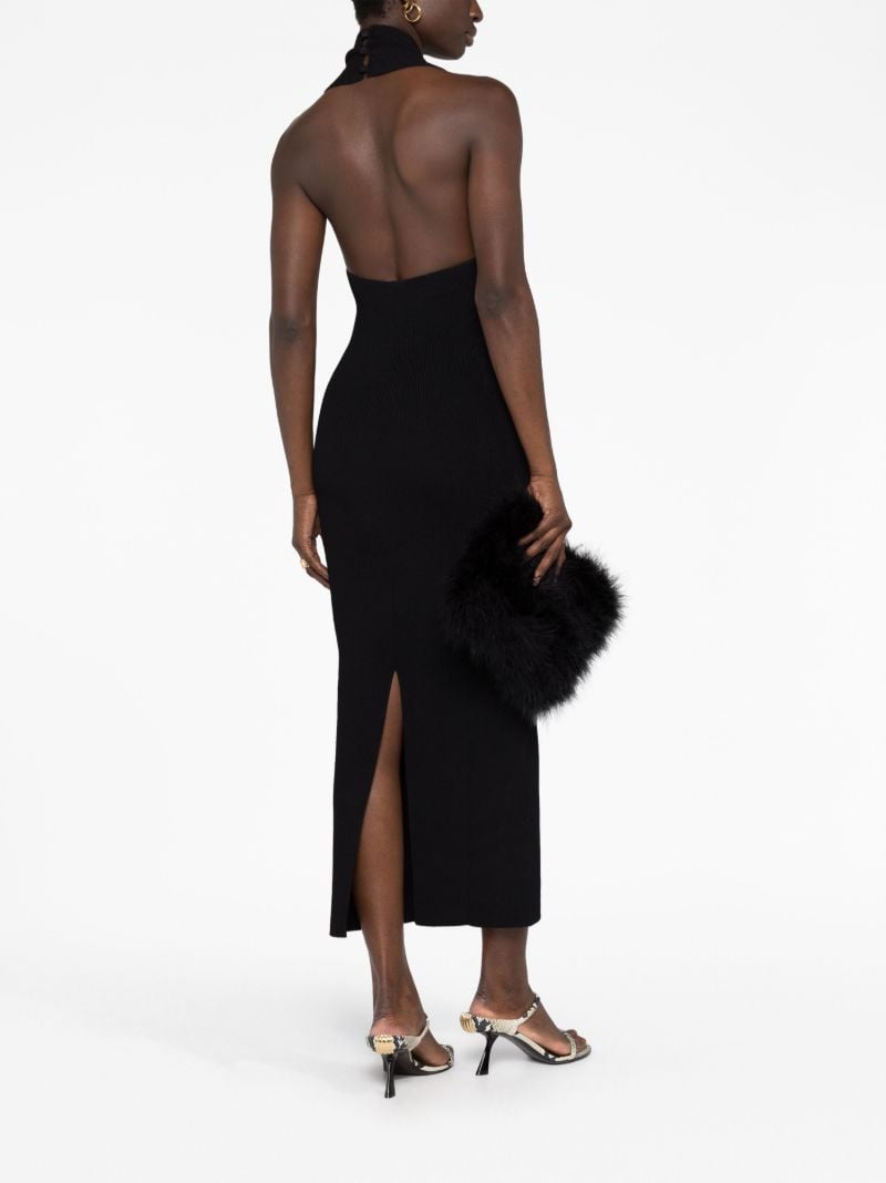Black Amalfi Ribbed-knit Midi Dress