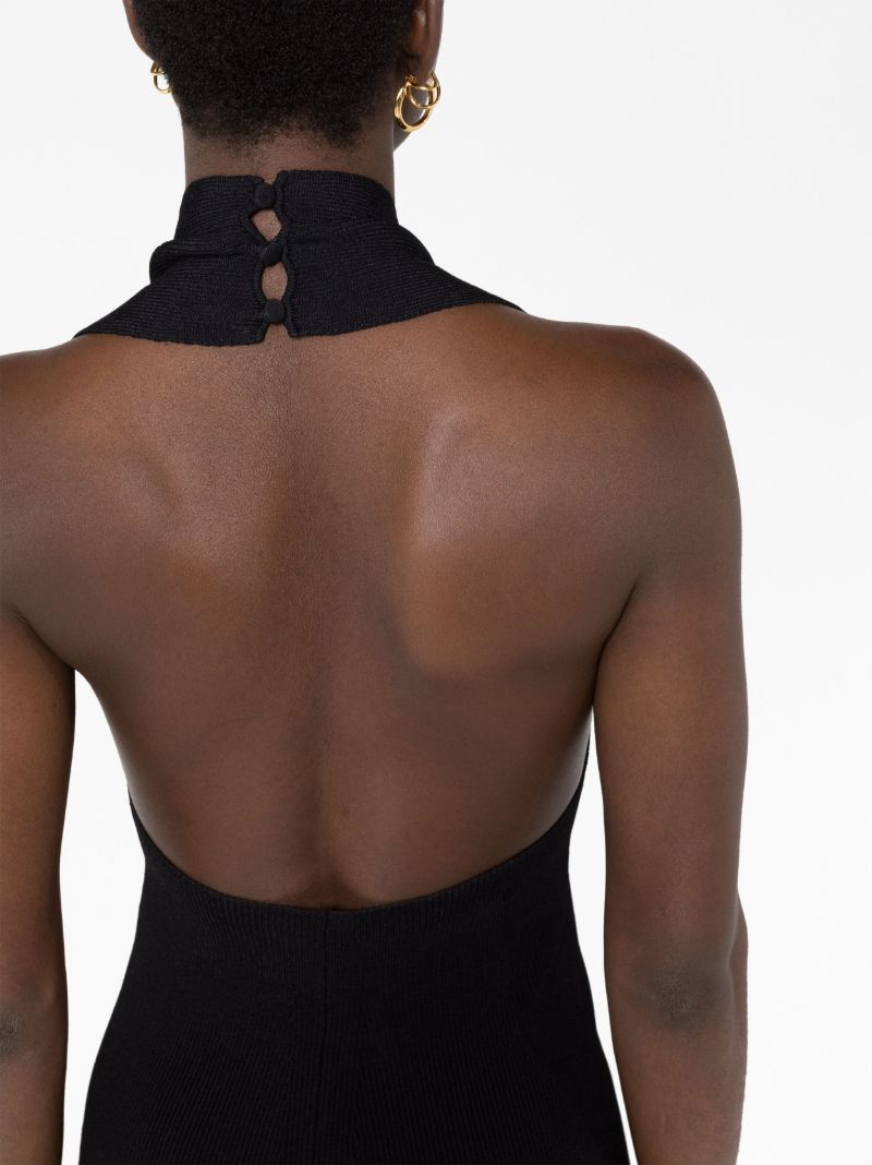 Black Amalfi Ribbed-knit Midi Dress