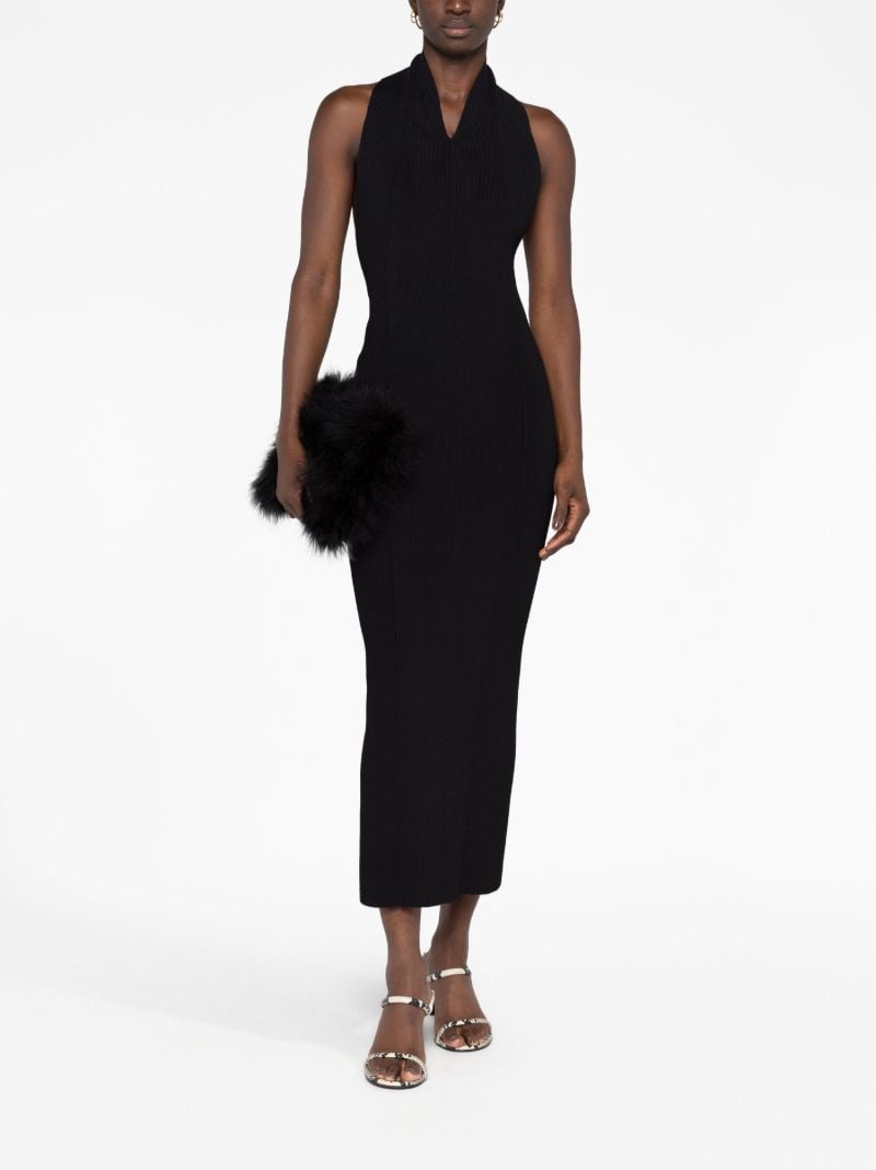 Black Amalfi Ribbed-knit Midi Dress