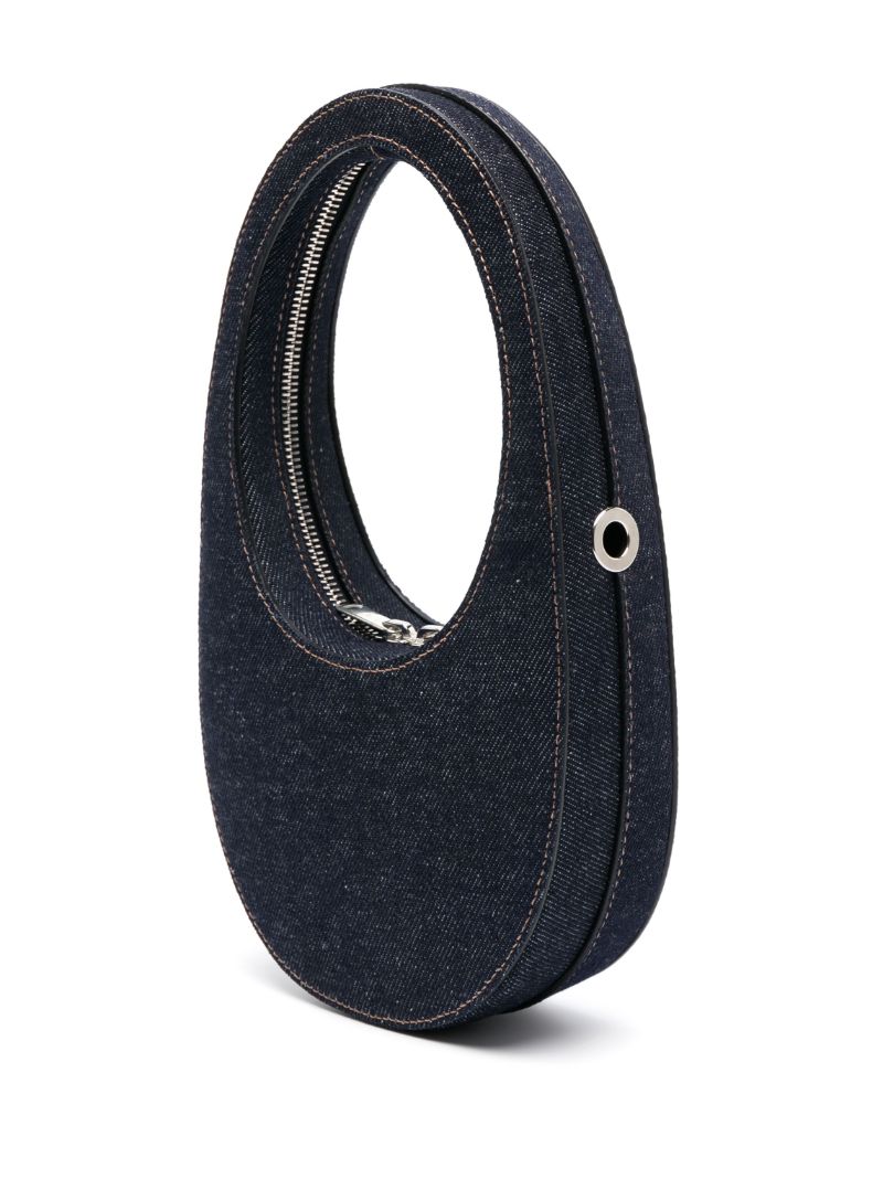 Blue Mini Swipe Denim Top Handle Bag