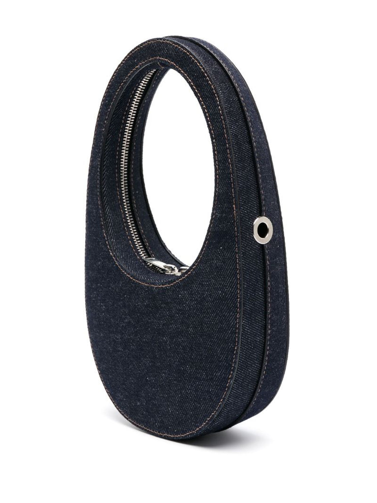 Blue Mini Swipe Denim Top Handle Bag