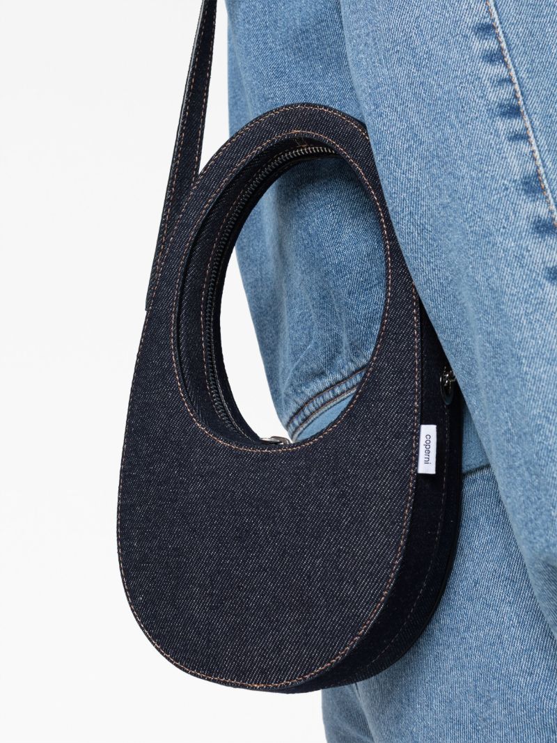 Blue Mini Swipe Denim Top Handle Bag