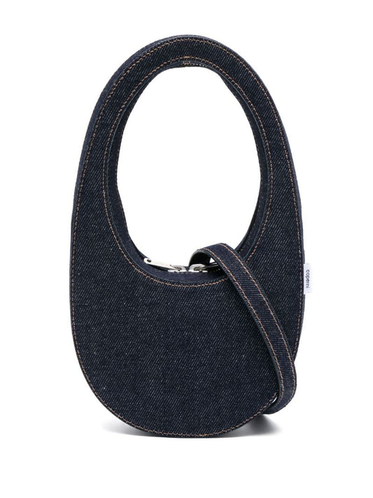Blue Mini Swipe Denim Top Handle Bag