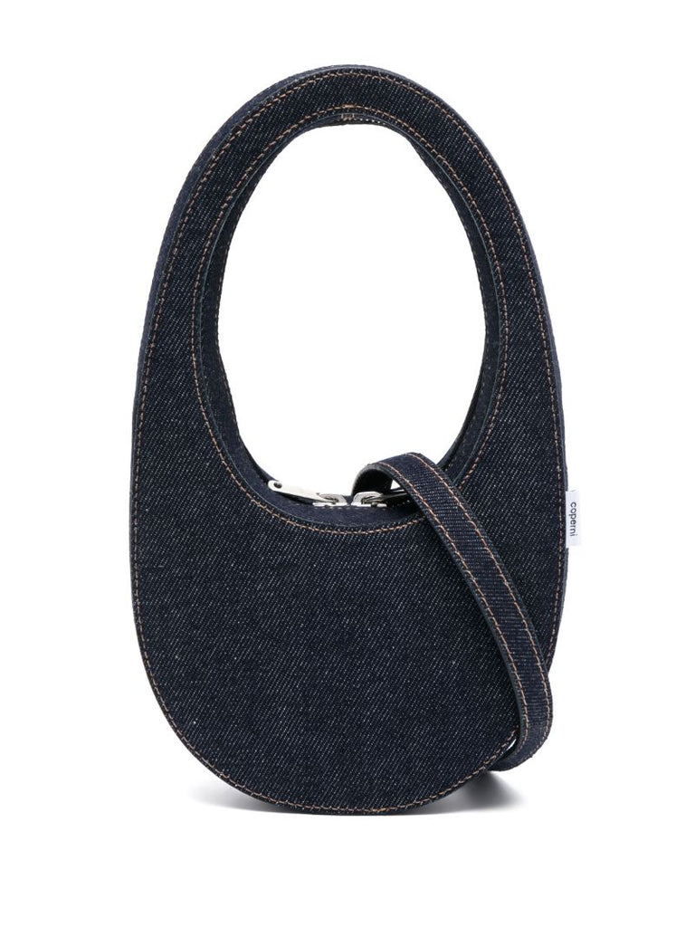 Blue Mini Swipe Denim Top Handle Bag
