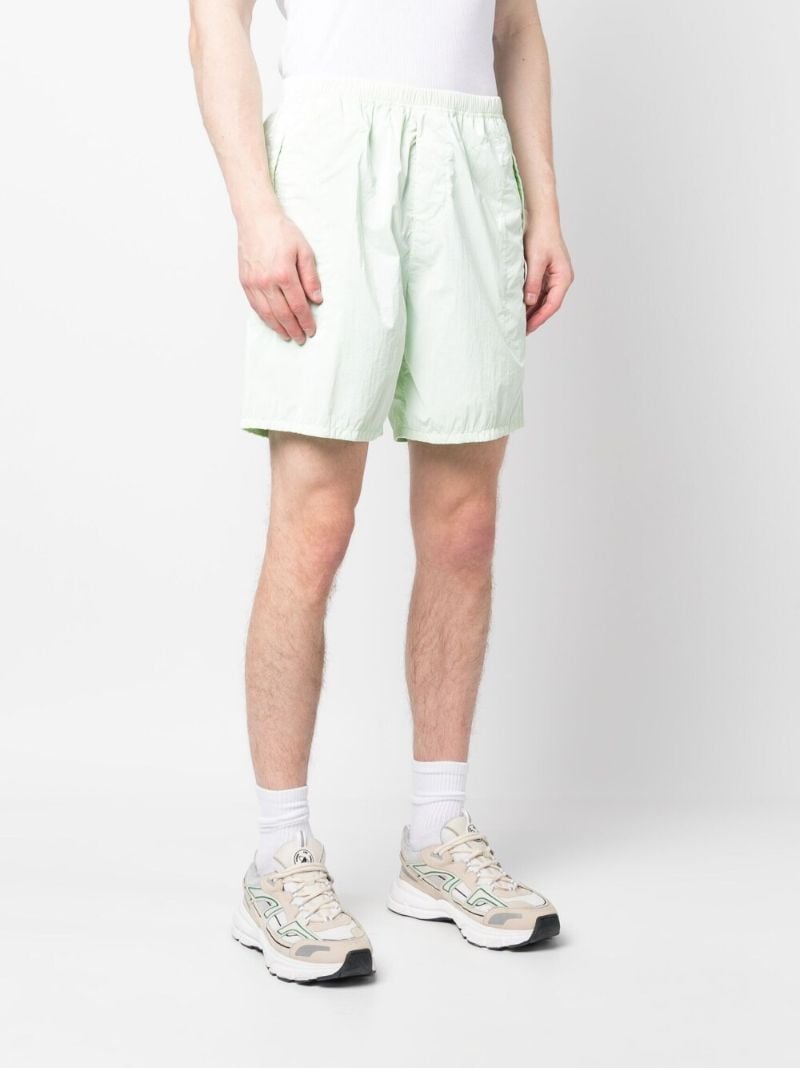 Green Logo Print Track Shorts