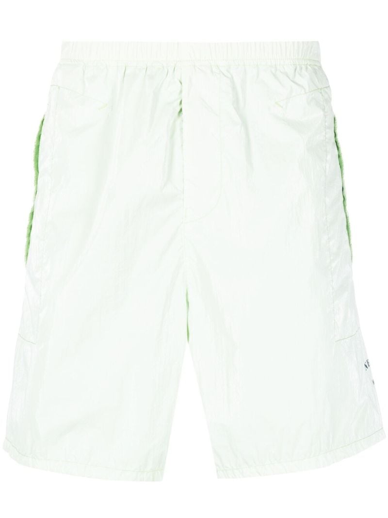 Green Logo Print Track Shorts