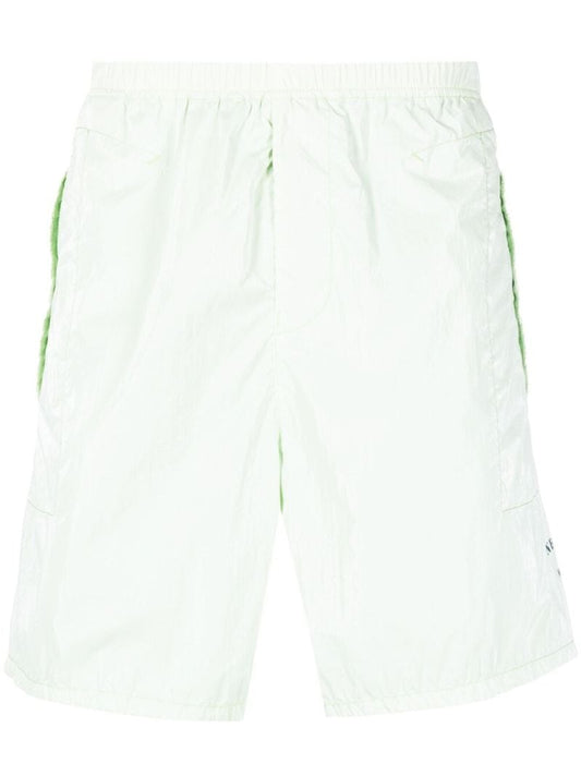 Green Logo Print Track Shorts