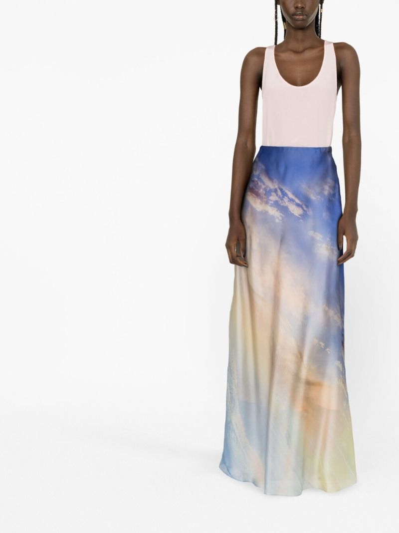 Blue Tama Flare Skirt