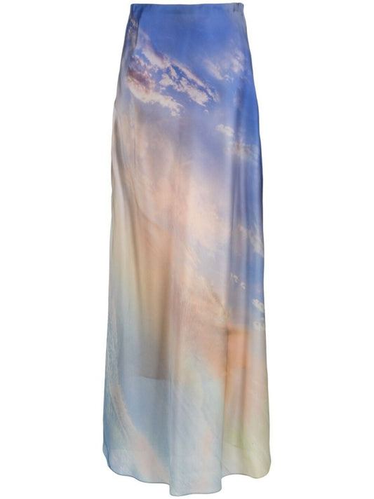 Blue Tama Flare Skirt