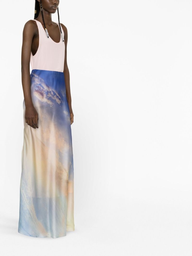 Blue Tama Flare Skirt