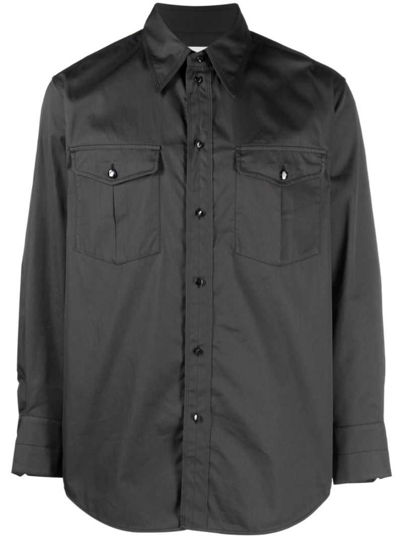 Grey Cotton Button-up Shirt