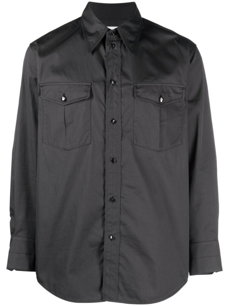 Grey Cotton Button-up Shirt