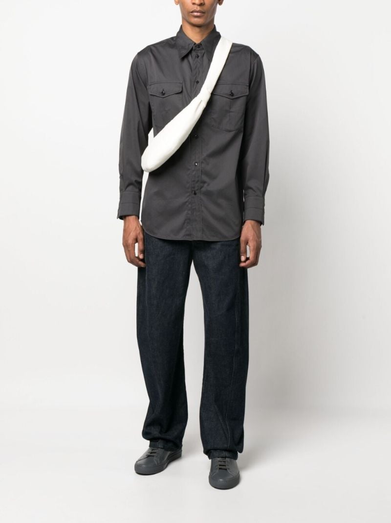 Grey Cotton Button-up Shirt