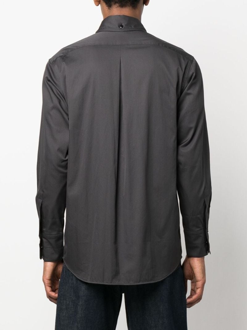 Grey Cotton Button-up Shirt
