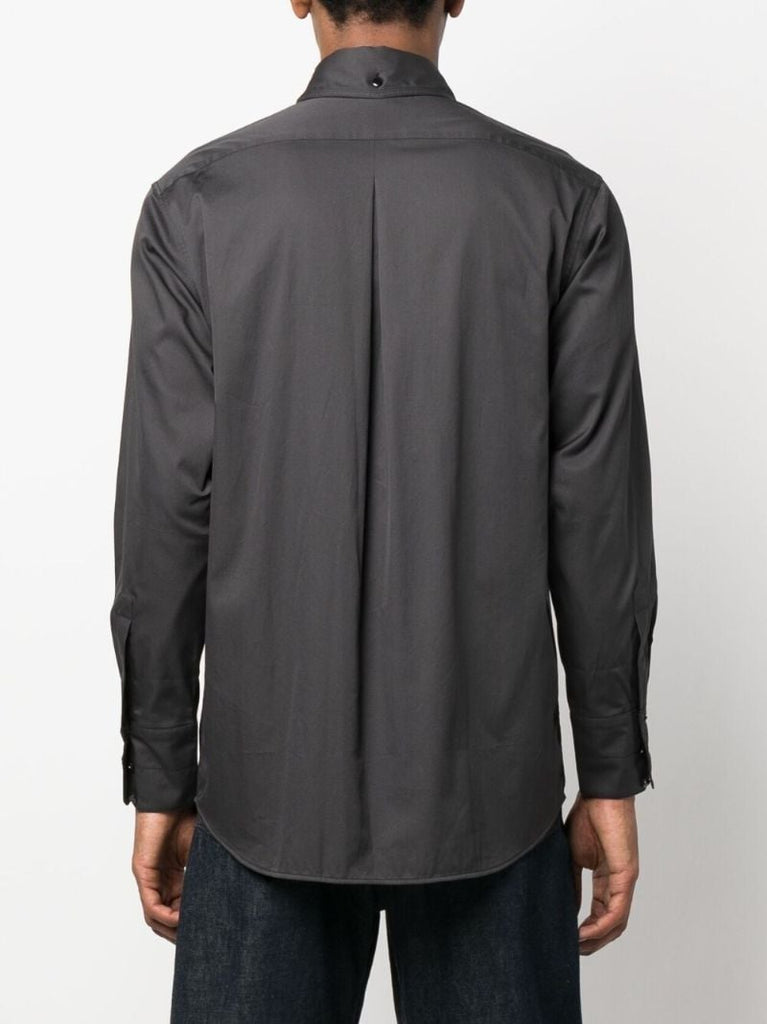 Grey Cotton Button-up Shirt