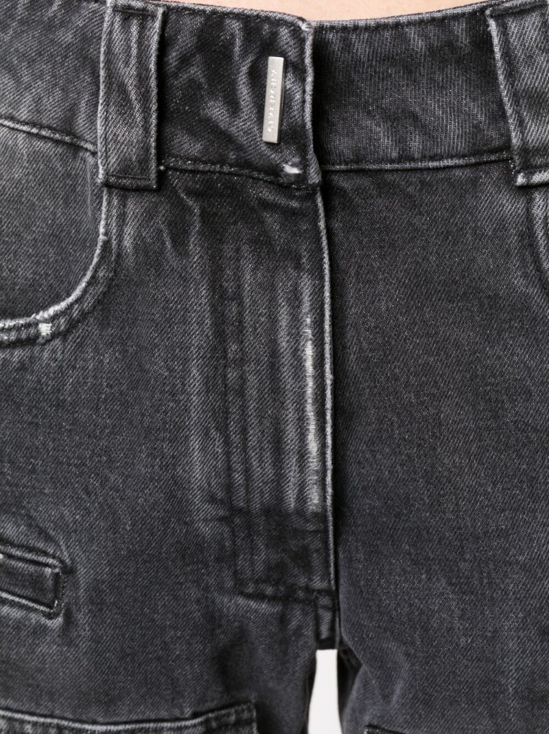 Black Distressed Denim Shorts