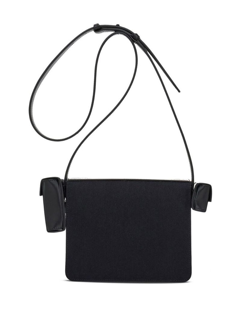 Black Multi-pocket Leather Cross Body Bag
