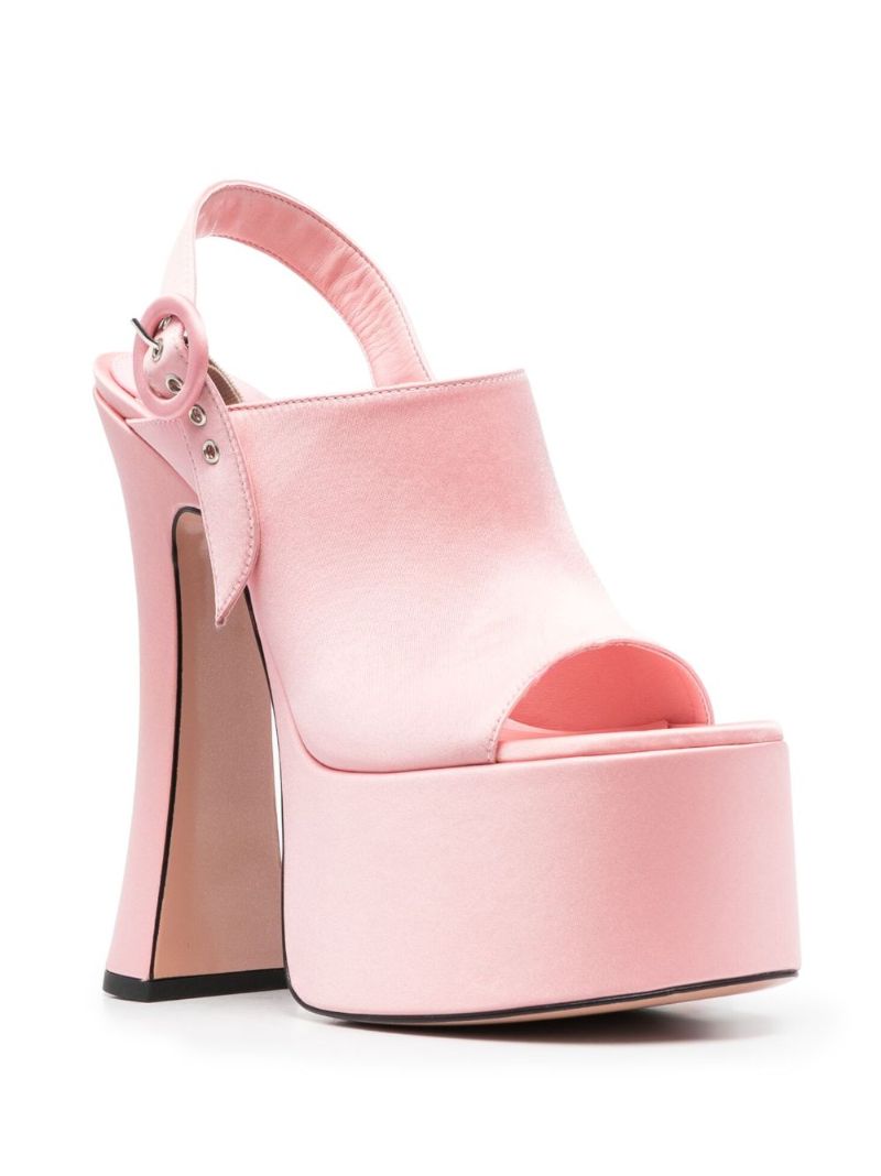 Pink 165 Satin Platform Sandals